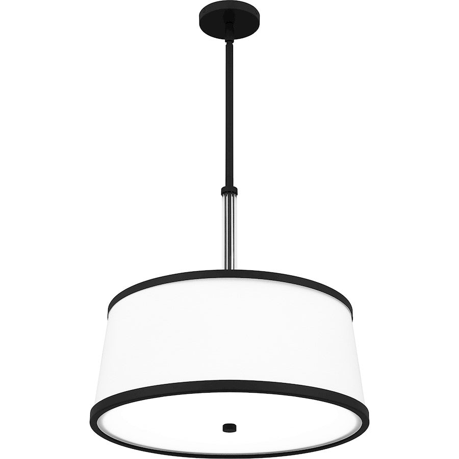 Kylen Pendant, Matte Black/Egg Shell Fabric