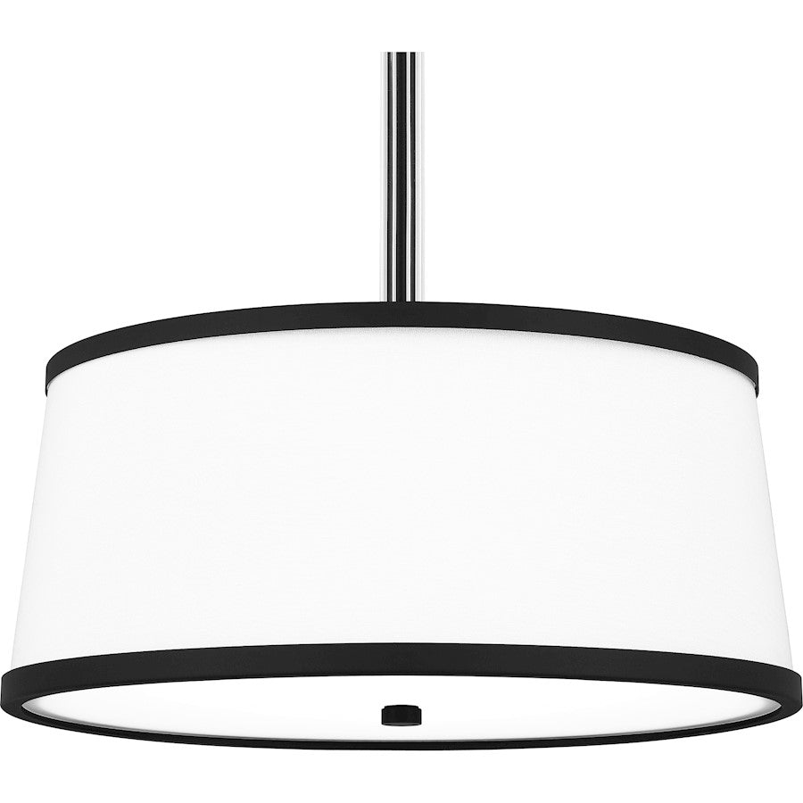 Kylen Pendant, Matte Black/Egg Shell Fabric