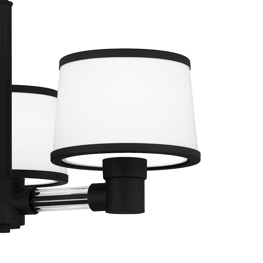 Kylen Pendant, Matte Black/Egg Shell Fabric