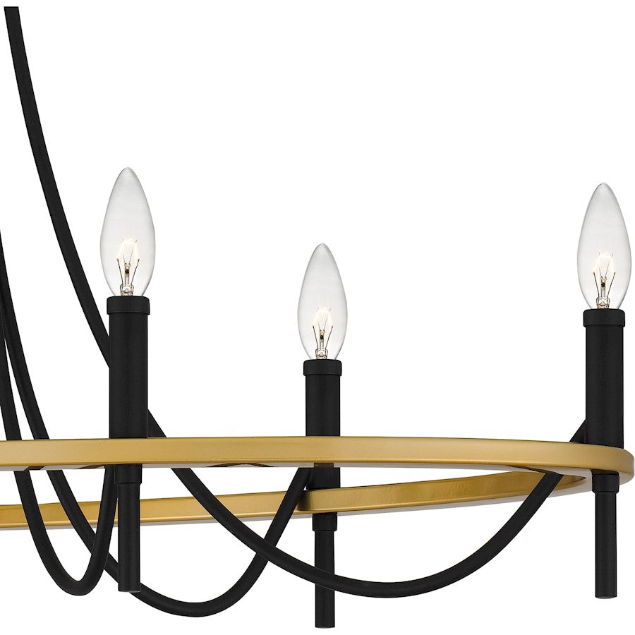 Legare 6 Light Island Light, Matte Black