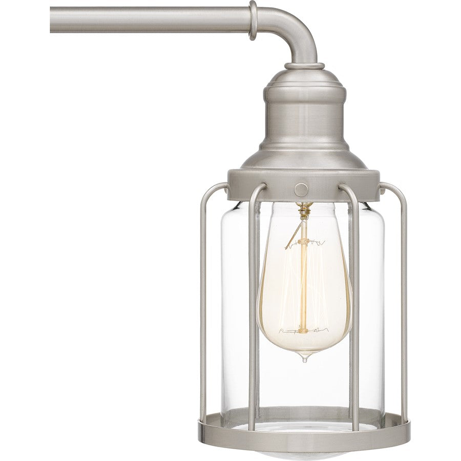 Ludlow 4 Light Bath Light, Brushed Nickel/Clear