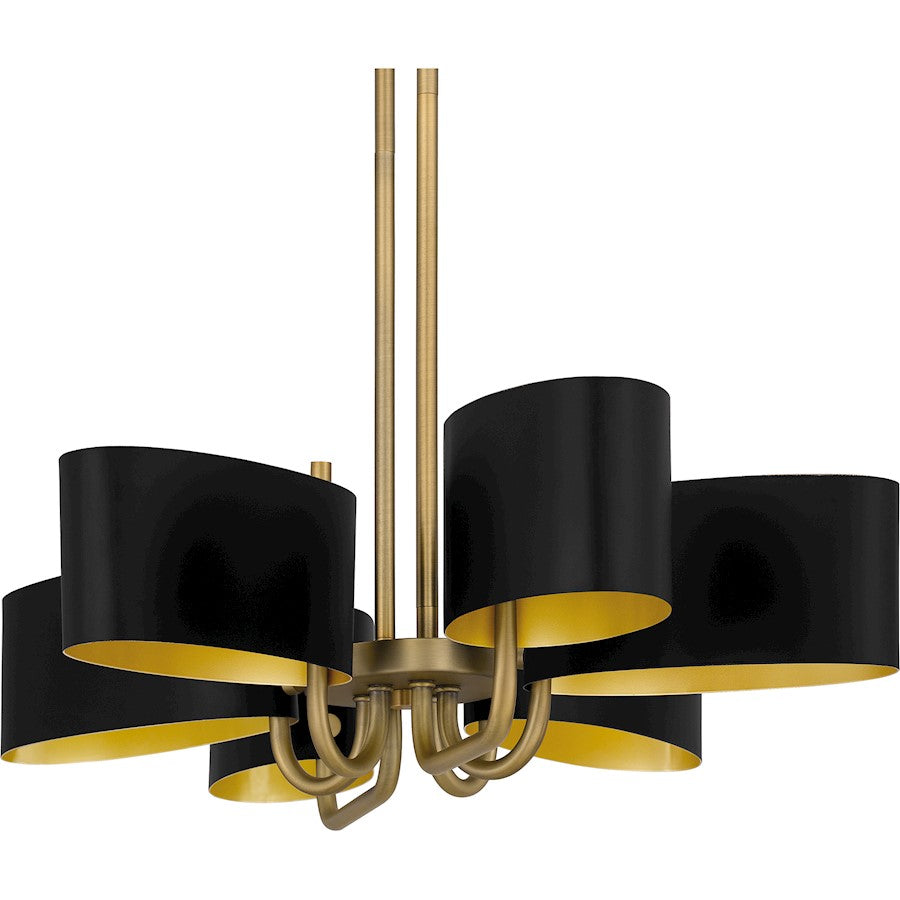 Madden 6 Light Island Light, Aged Brass/Metal