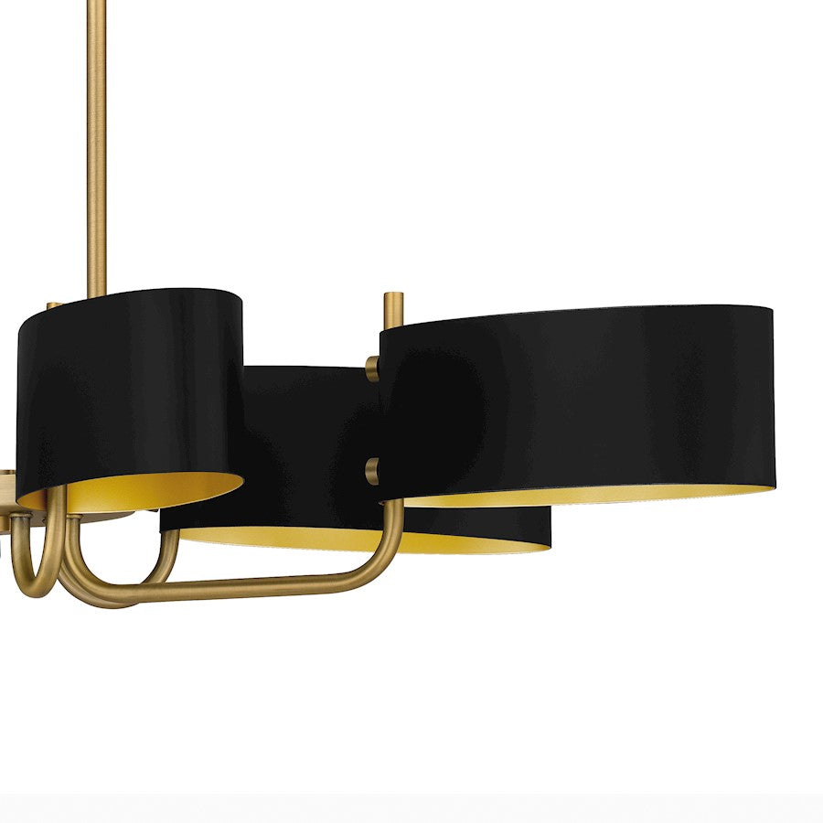 Madden 6 Light Island Light, Aged Brass/Metal