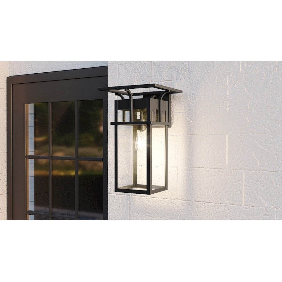 Markley 1 Light Outdoor Lantern, Earth Black/Clear