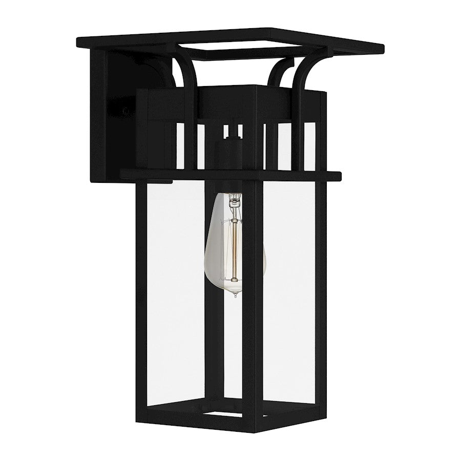 Markley 1 Light Outdoor Lantern, Earth Black/Clear