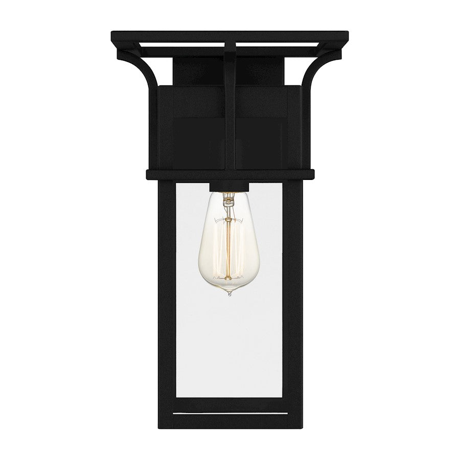 Markley 1 Light Outdoor Lantern, Earth Black/Clear