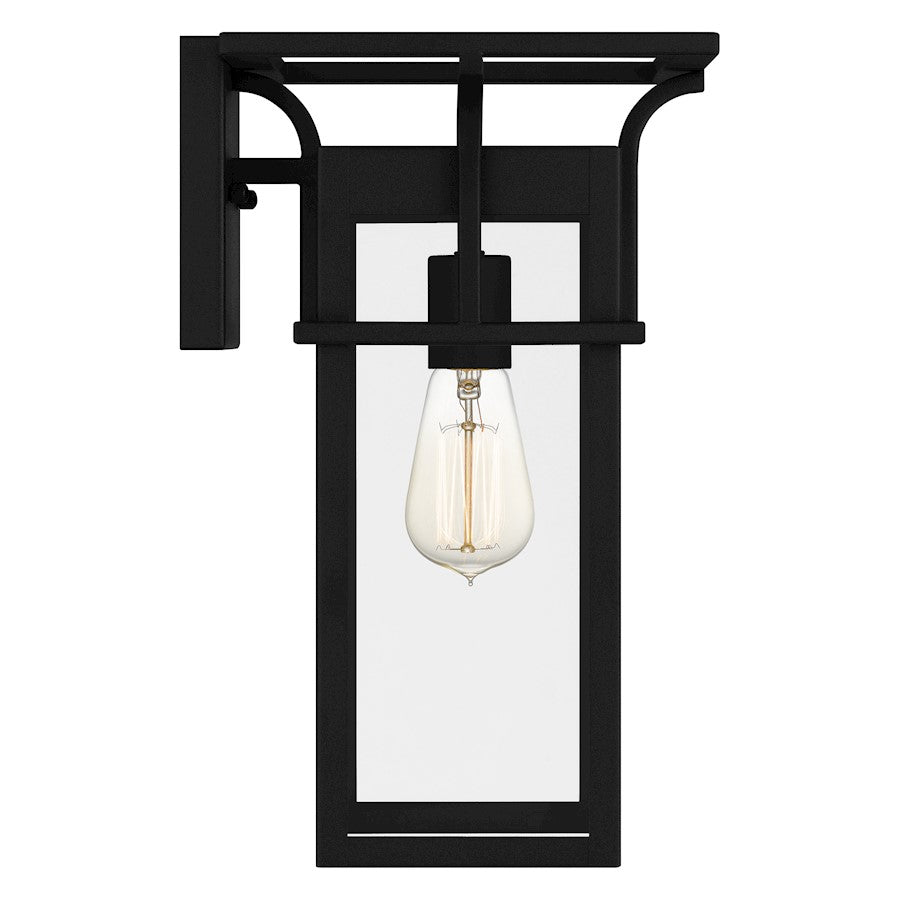 Markley 1 Light Outdoor Lantern, Earth Black/Clear