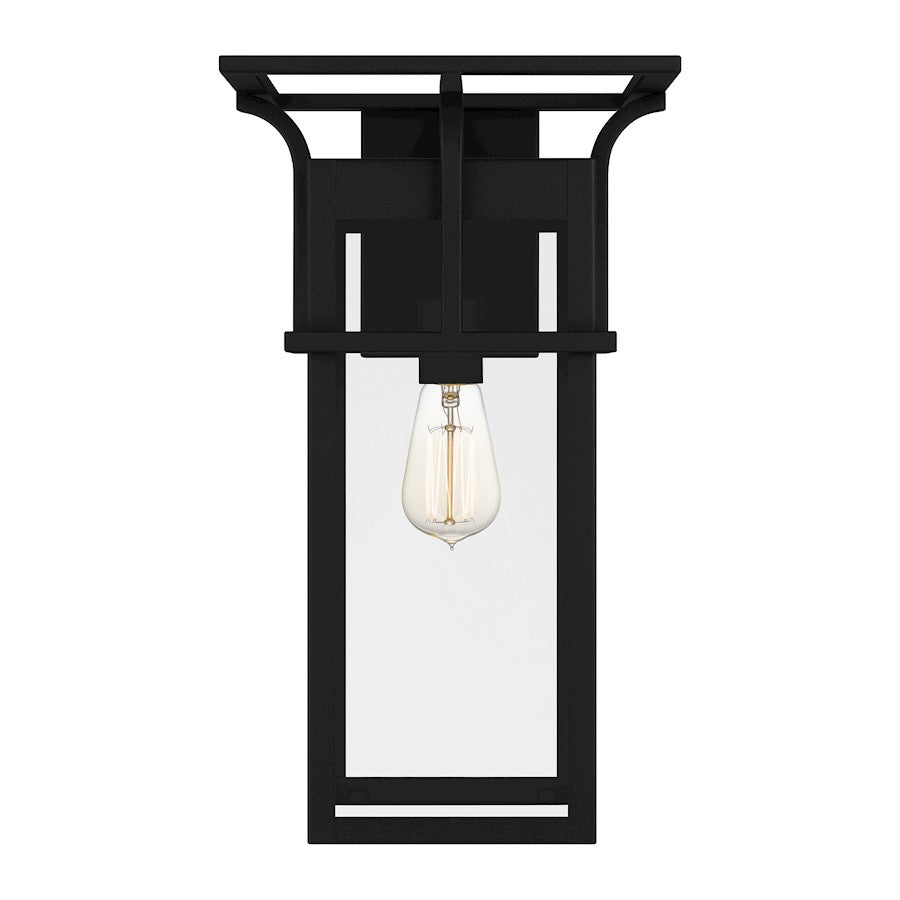 Markley 1 Light Outdoor Lantern, Earth Black/Clear
