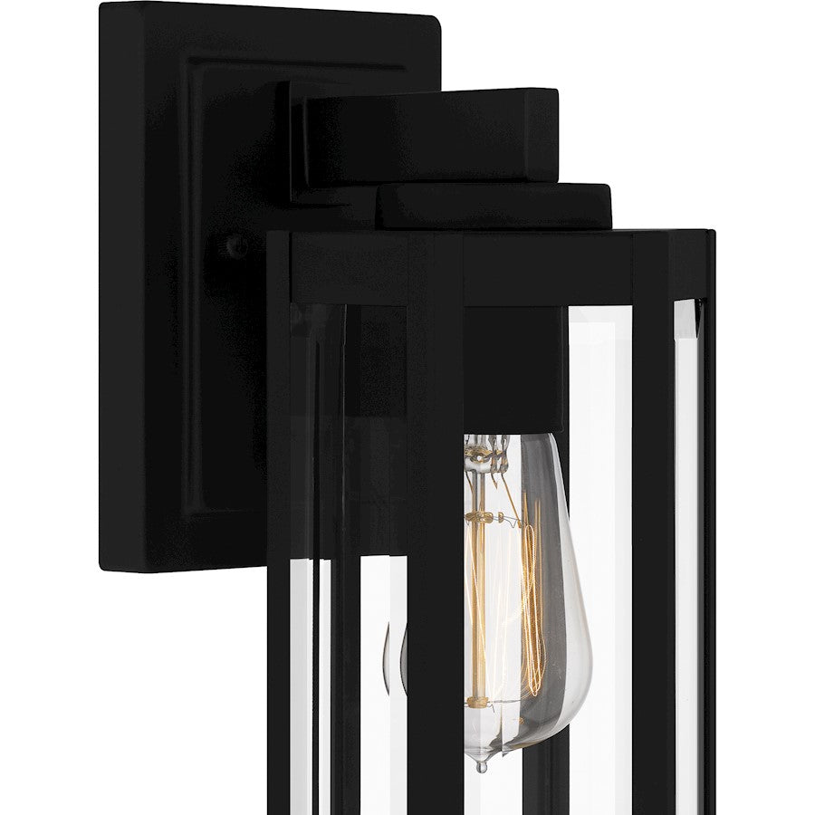 Mesnick 1 Light Outdoor Lantern, Black/Clear Beveled