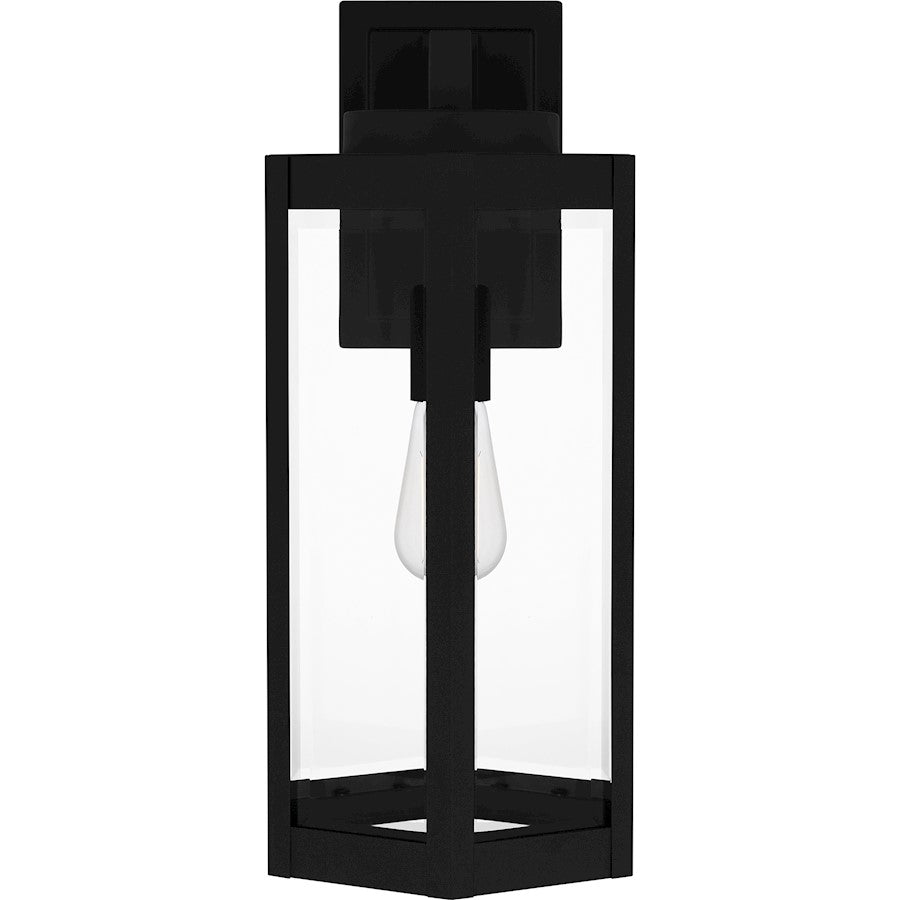 Mesnick 1 Light Outdoor Lantern, Black/Clear Beveled
