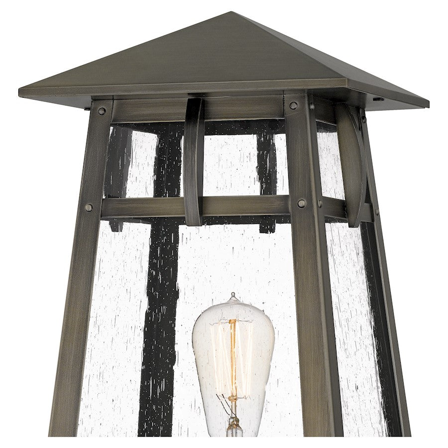Merle 1 Light 17.75" Outdoor Lantern, Burnished Bronze/Seed