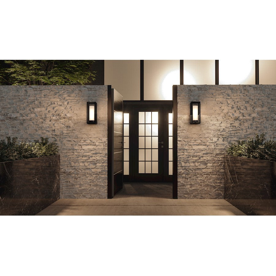 Neville 1 Light Outdoor Lantern, Matte Black/Etched