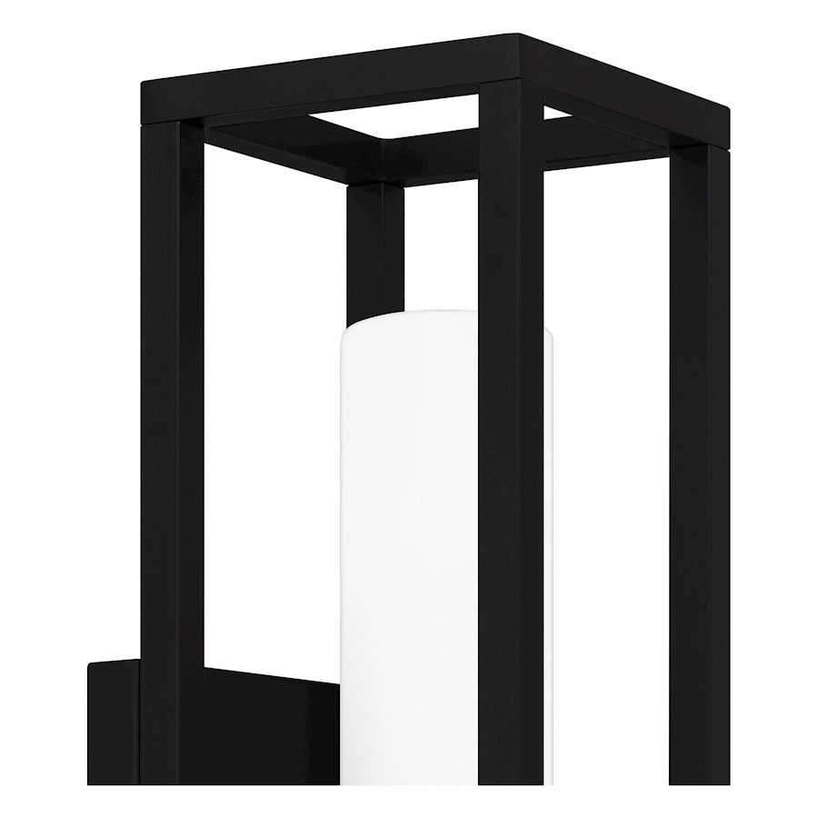 Neville 1 Light Outdoor Lantern, Matte Black/Etched