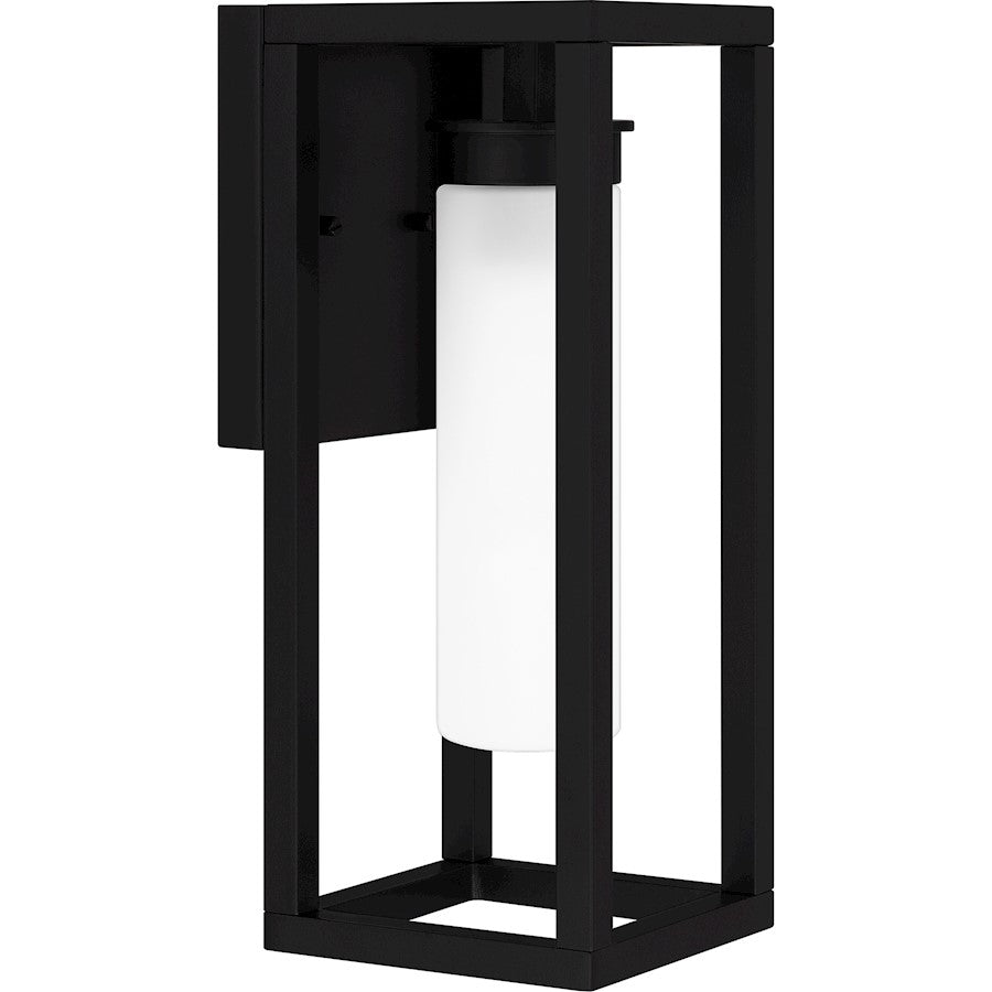 Neville 1 Light Outdoor Lantern, Matte Black/Etched