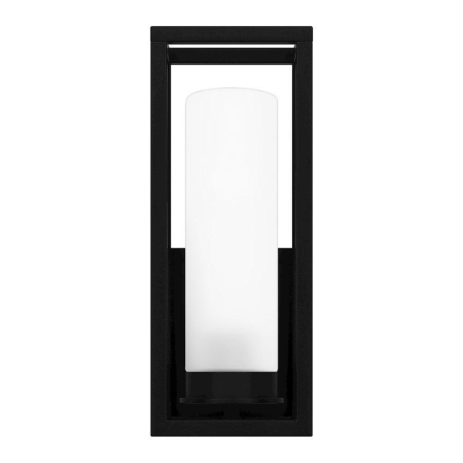 Neville 1 Light Outdoor Lantern, Matte Black/Etched
