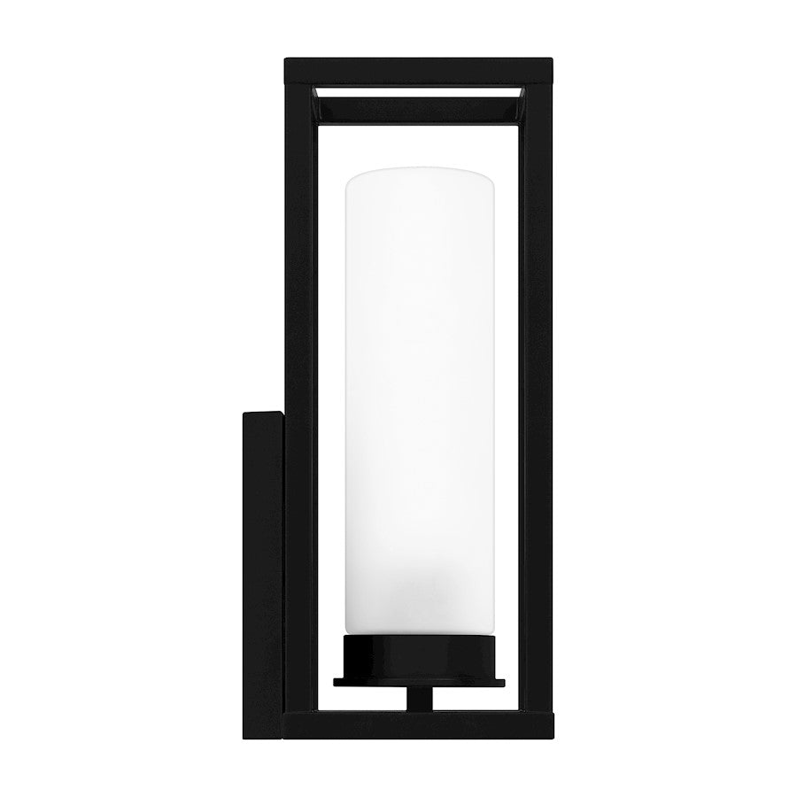Neville 1 Light Outdoor Lantern, Matte Black/Etched