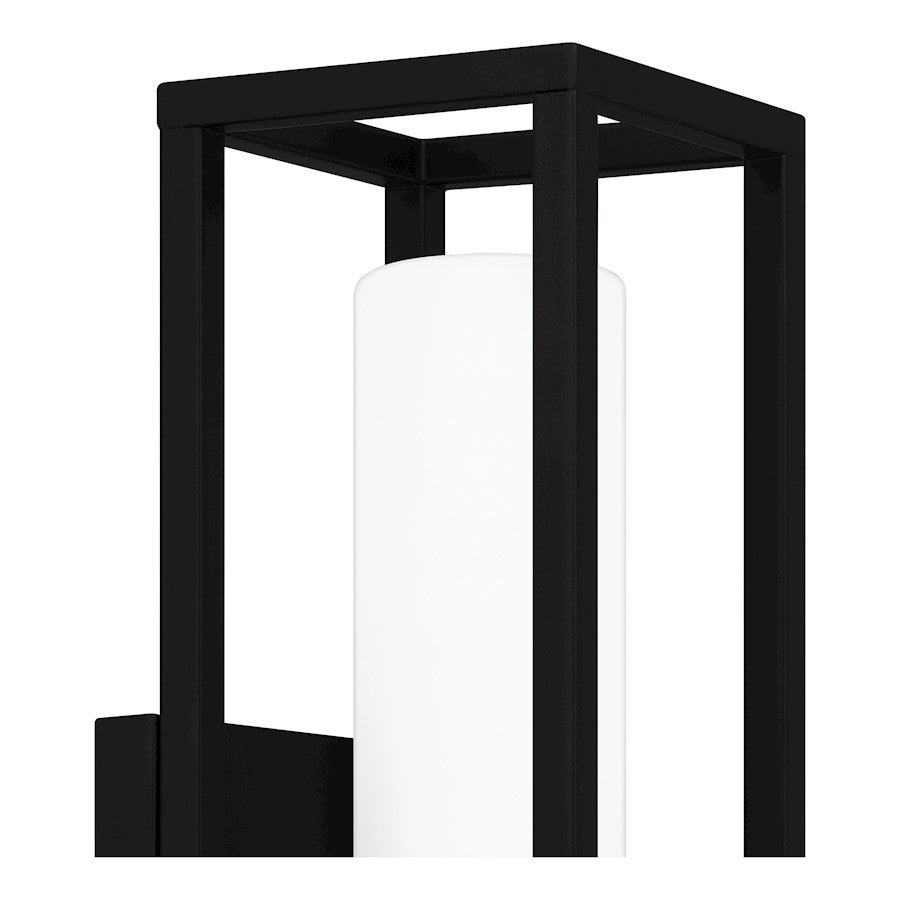 Neville 1 Light Outdoor Lantern, Matte Black/Etched