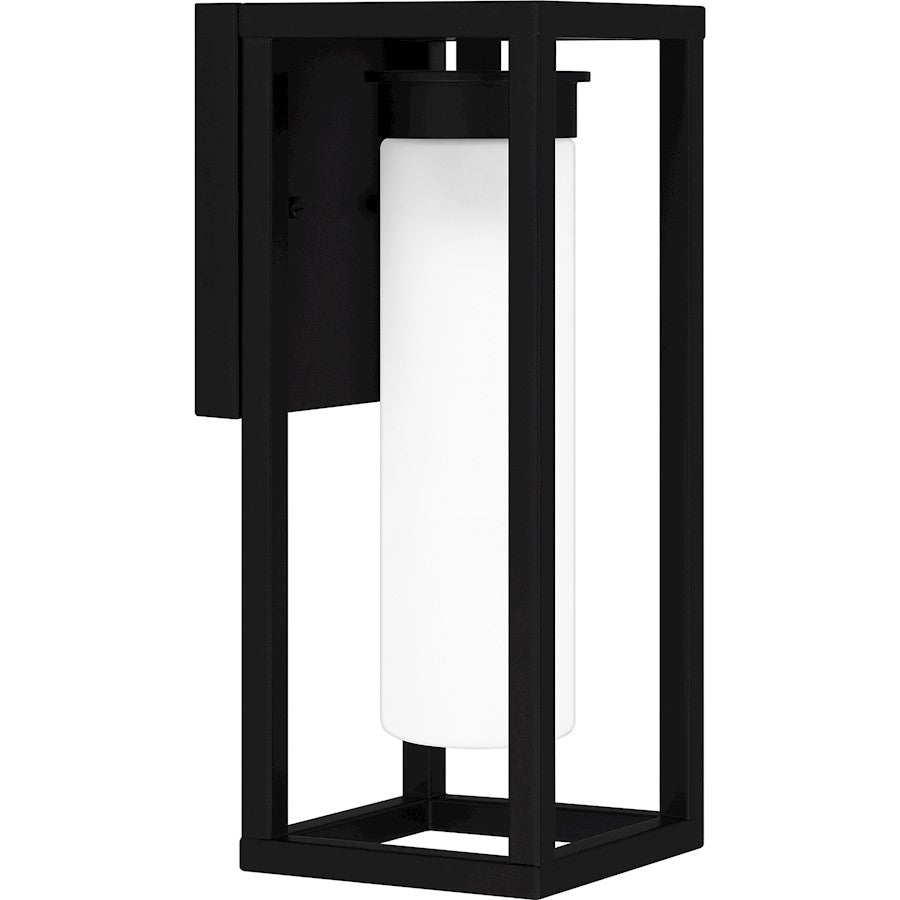 Neville 1 Light Outdoor Lantern, Matte Black/Etched