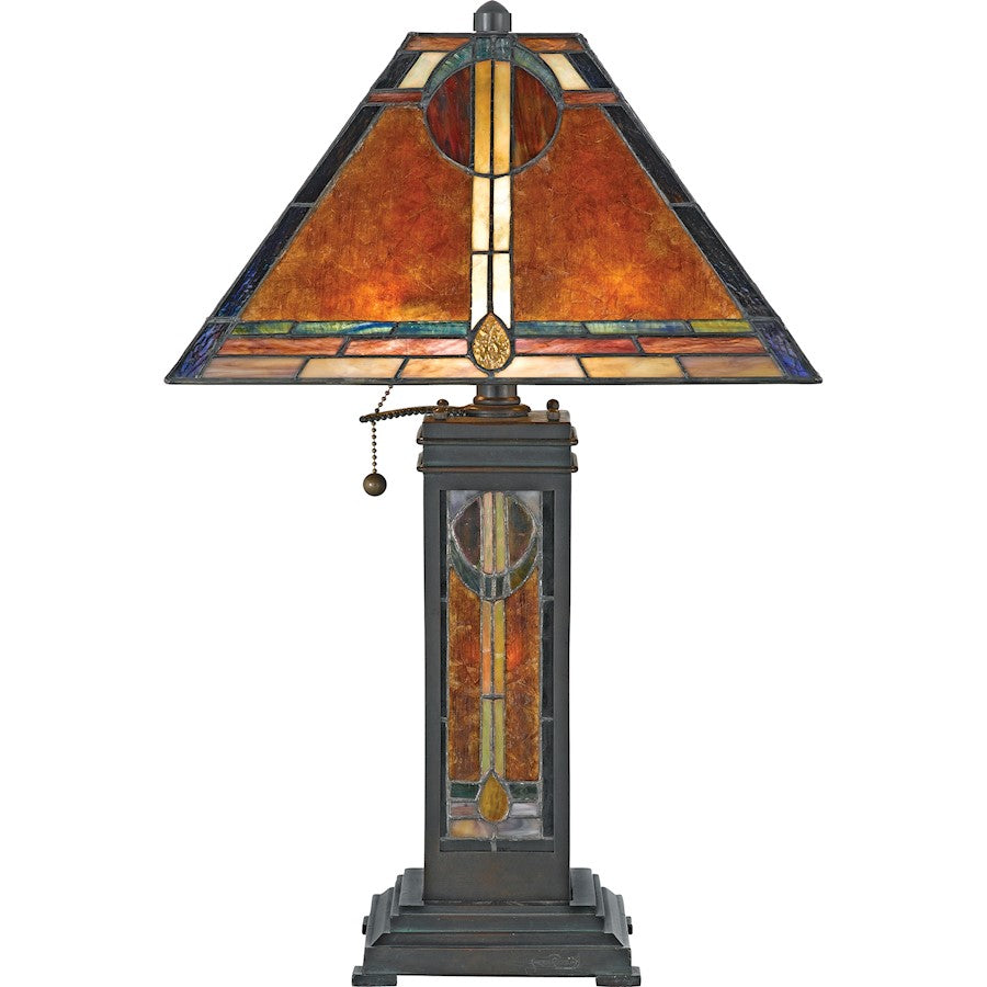 2 Light San Gabriel Table Lamp, Valiant Bronze