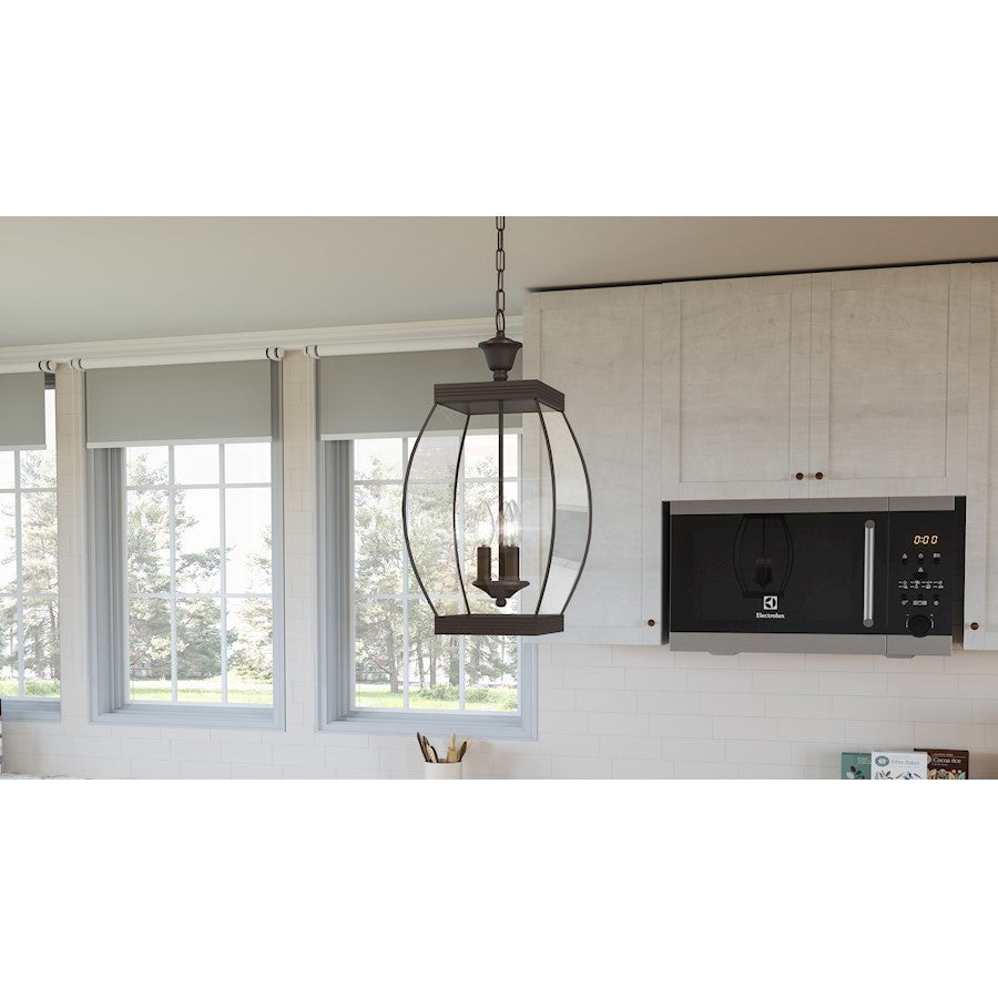 Oasis 3 Light Mini Pendant, Medici Bronze/Clear