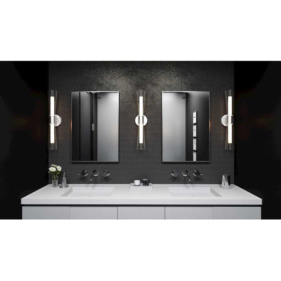 Amara Bath Vanity, Polished Chrome/Clear , Opal Etched
