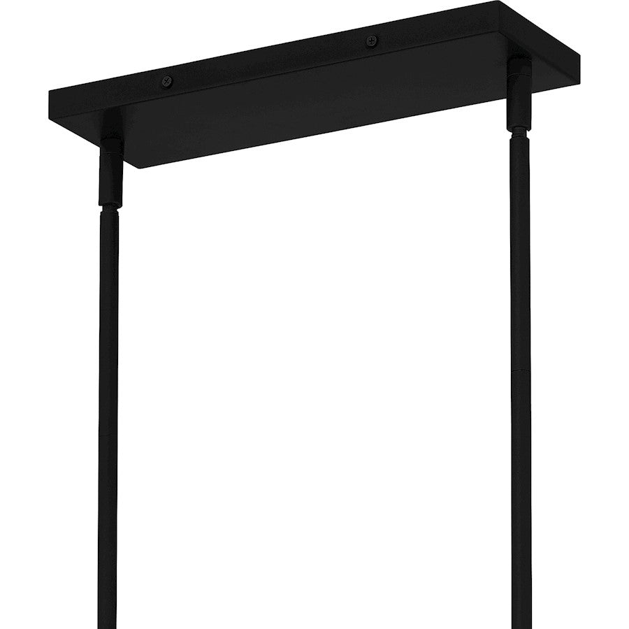 Caspian 5 Light Island Light, Matte Black/Clear Textured