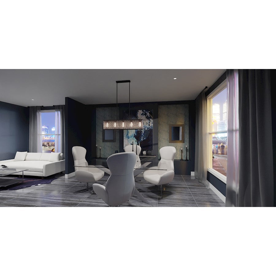 Quoizel Celeste 5 Light Island Light, Matte Black/Clear Crystal - PCCET538MBK