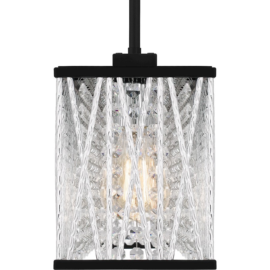 Celeste 5 Light Island Light, Matte Black/Clear Crystal