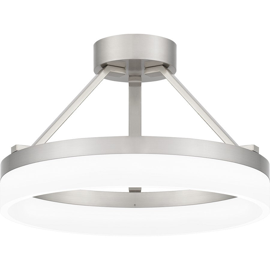 Cohen Semi-Flush Mount, Brushed Nickel/White Acrylic