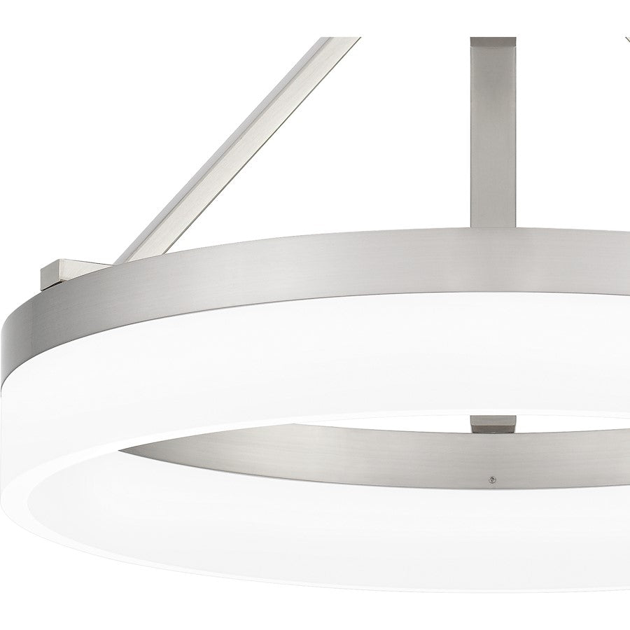 Cohen Semi-Flush Mount, Brushed Nickel/White Acrylic