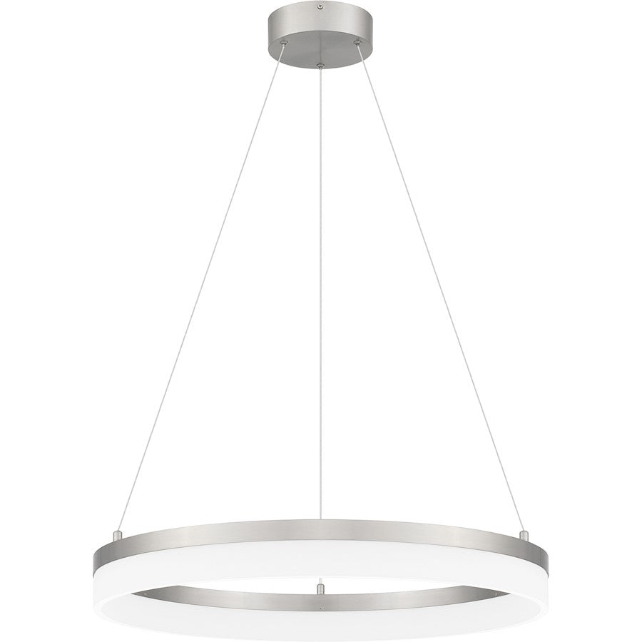 Cohen Pendant, Brushed Nickel/White Acrylic