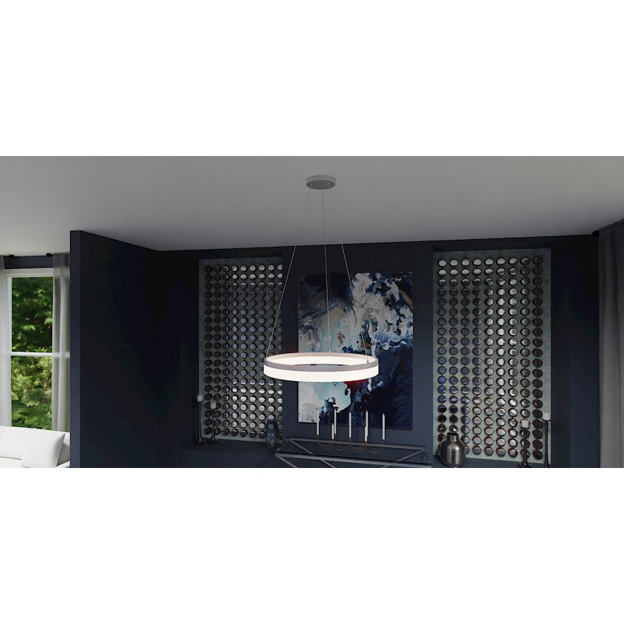 Cohen Pendant, Brushed Nickel/White Acrylic