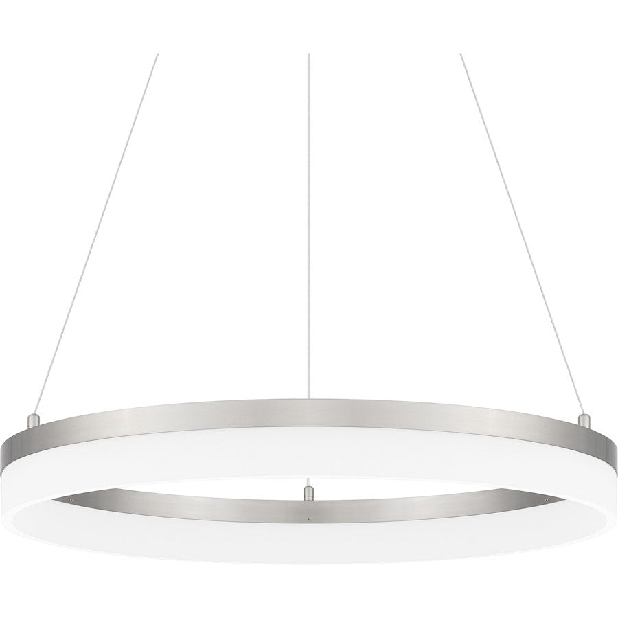 Cohen Pendant, Brushed Nickel/White Acrylic