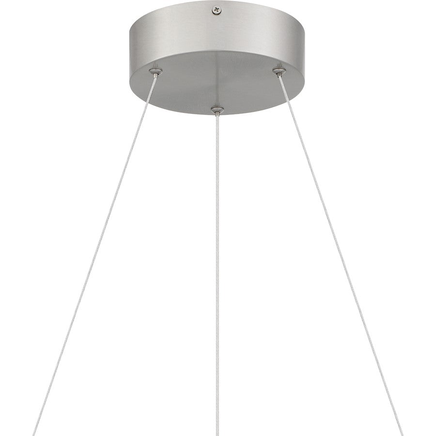 Cohen Pendant, Brushed Nickel/White Acrylic