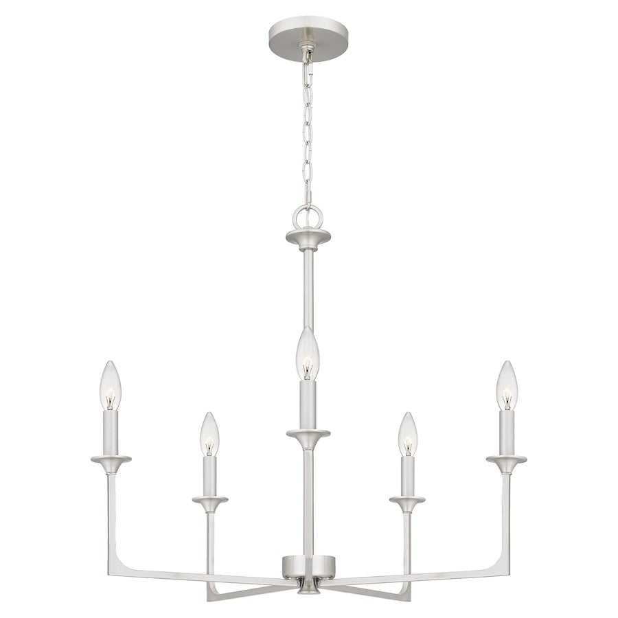 Quoizel Prescott 5 Light Chandelier, Brushed Nickel - PRC5026BN
