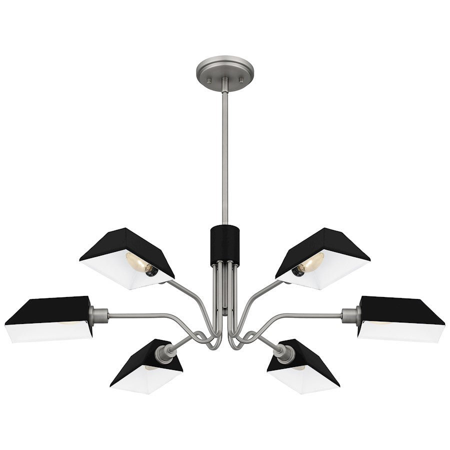 Sienna 6 Light Chandelier, Metal Shade