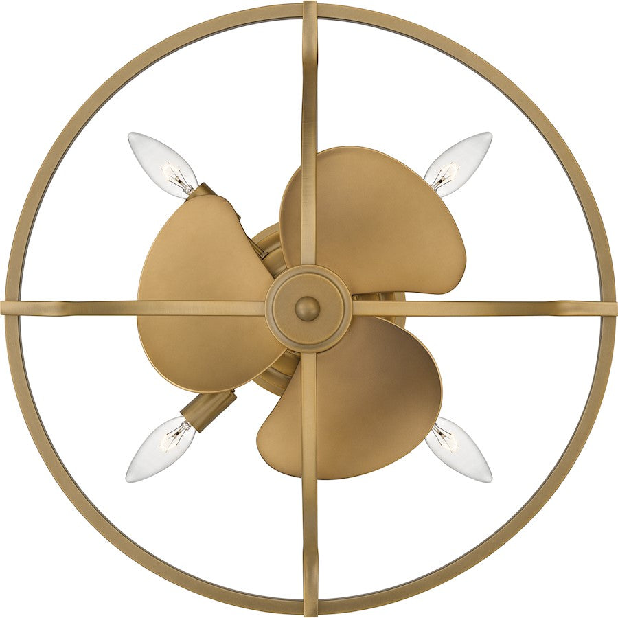Harvel 4 Light Fan Light, Weathered Brass
