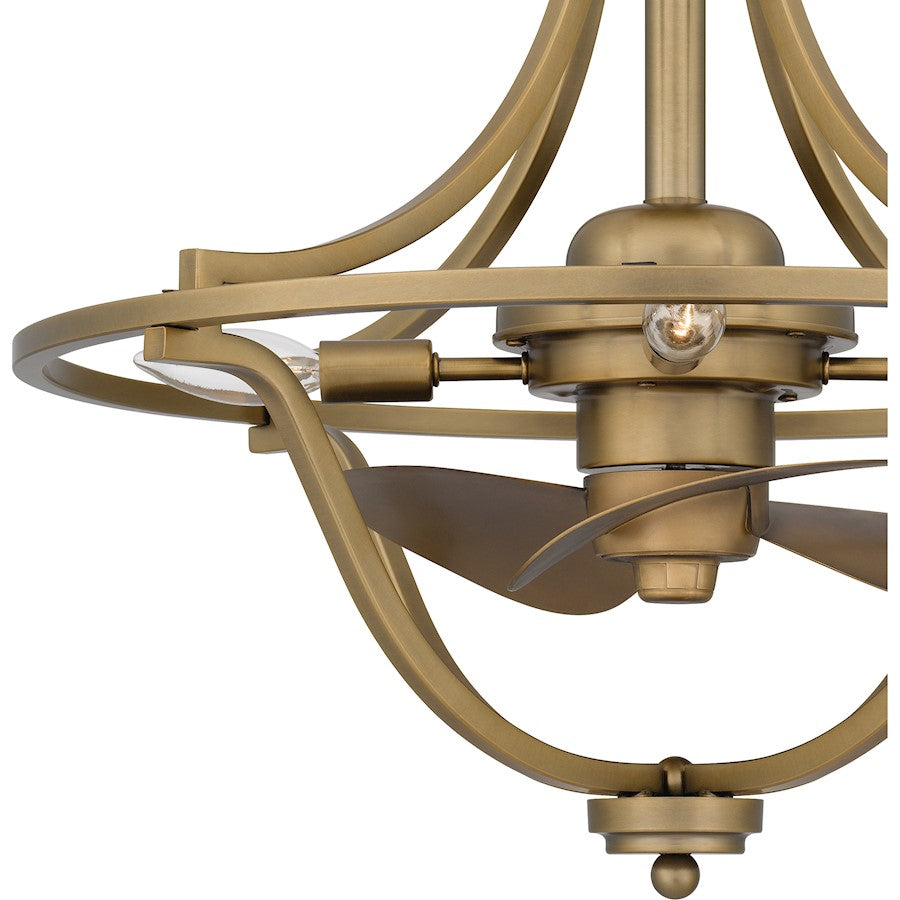 Harvel 4 Light Fan Light, Weathered Brass