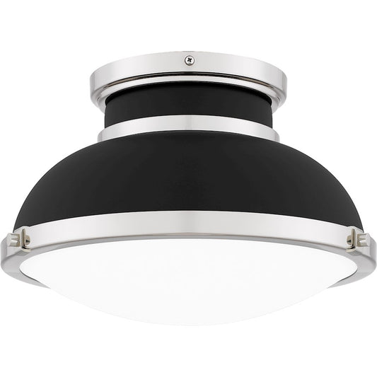 Quoizel 2 Light Flush Mount, Matte Black/Etched - QFL6184MBK