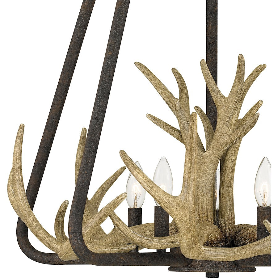 Laurent 5 Light Pendant, Rustic Black