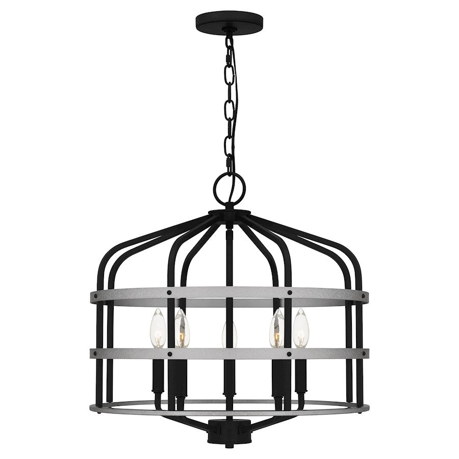 Avignon 5 Light Pendant, Matte Black