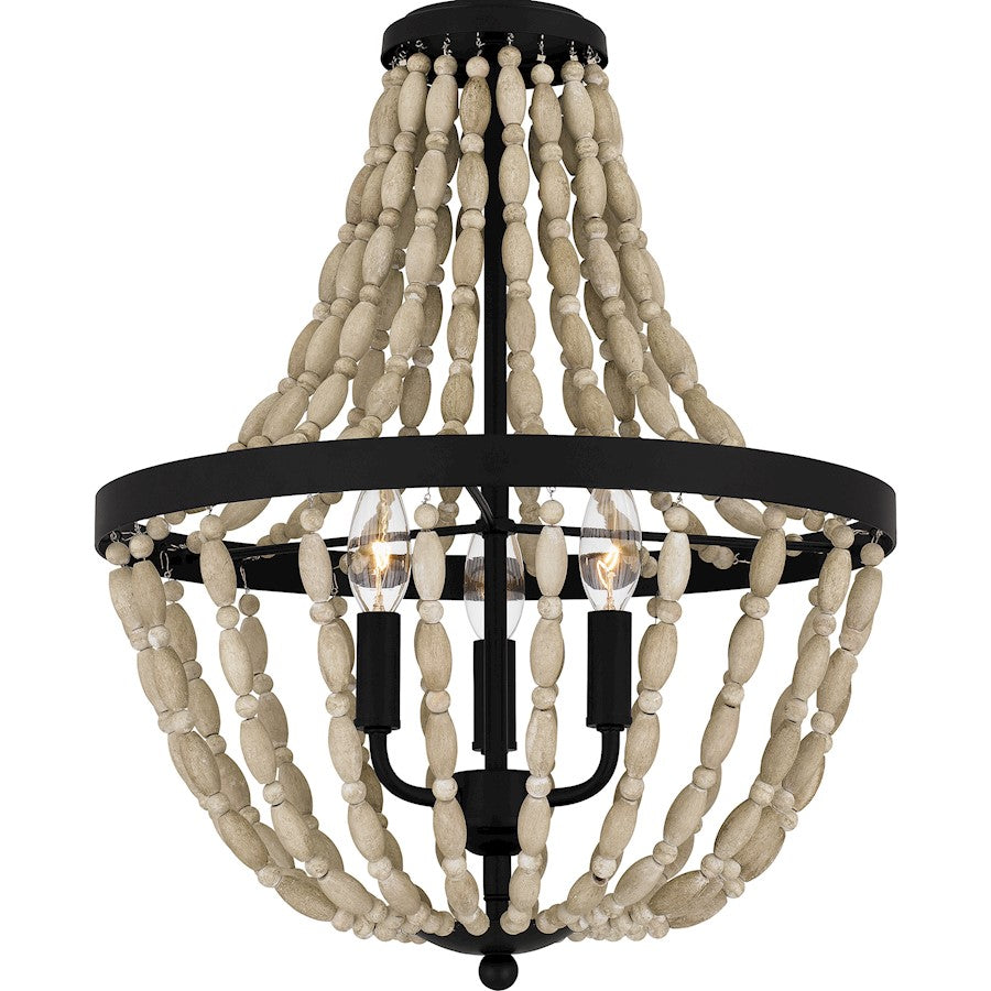 Magnolia 3 Light Pendant, Matte Black