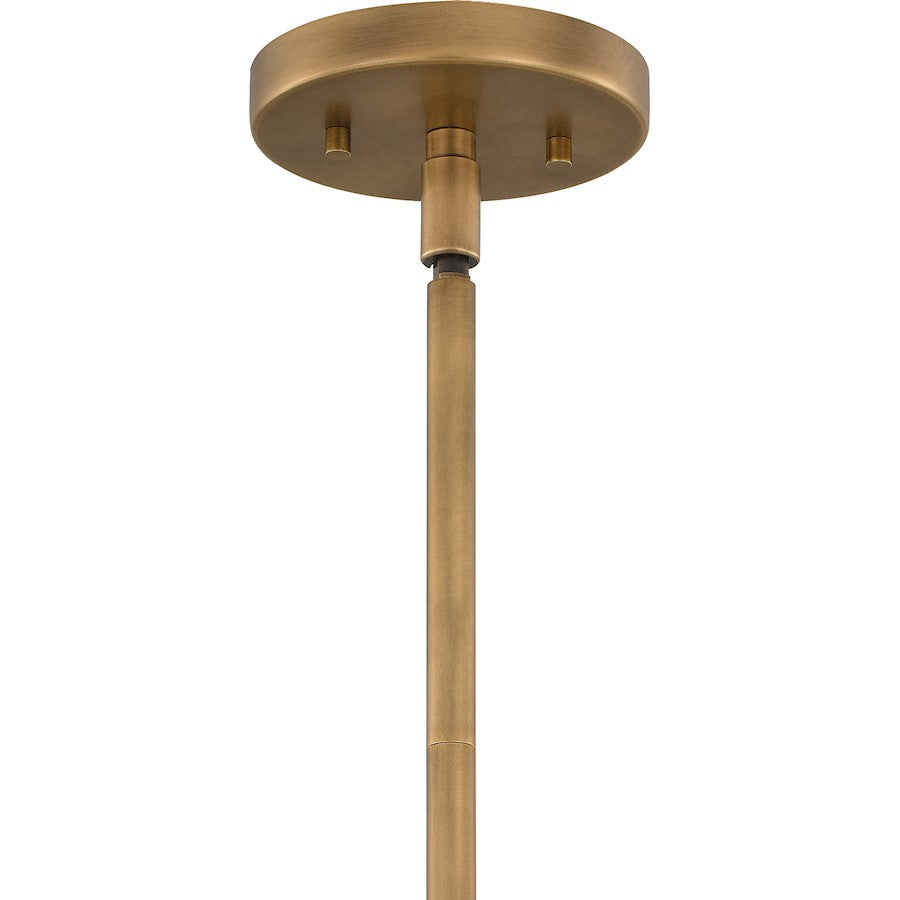 Iota 4 Light Pendant, Weathered Brass/Opal Glass