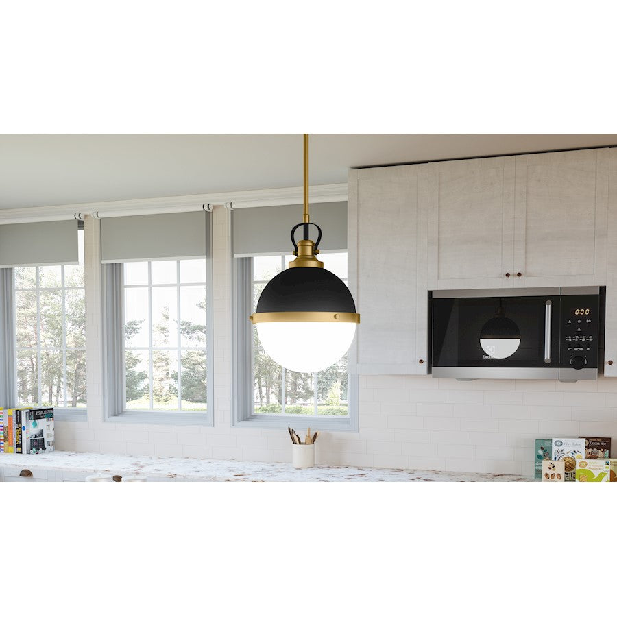 Sullivan 1 Light Mini Pendant, Matte Black/Opal Etched