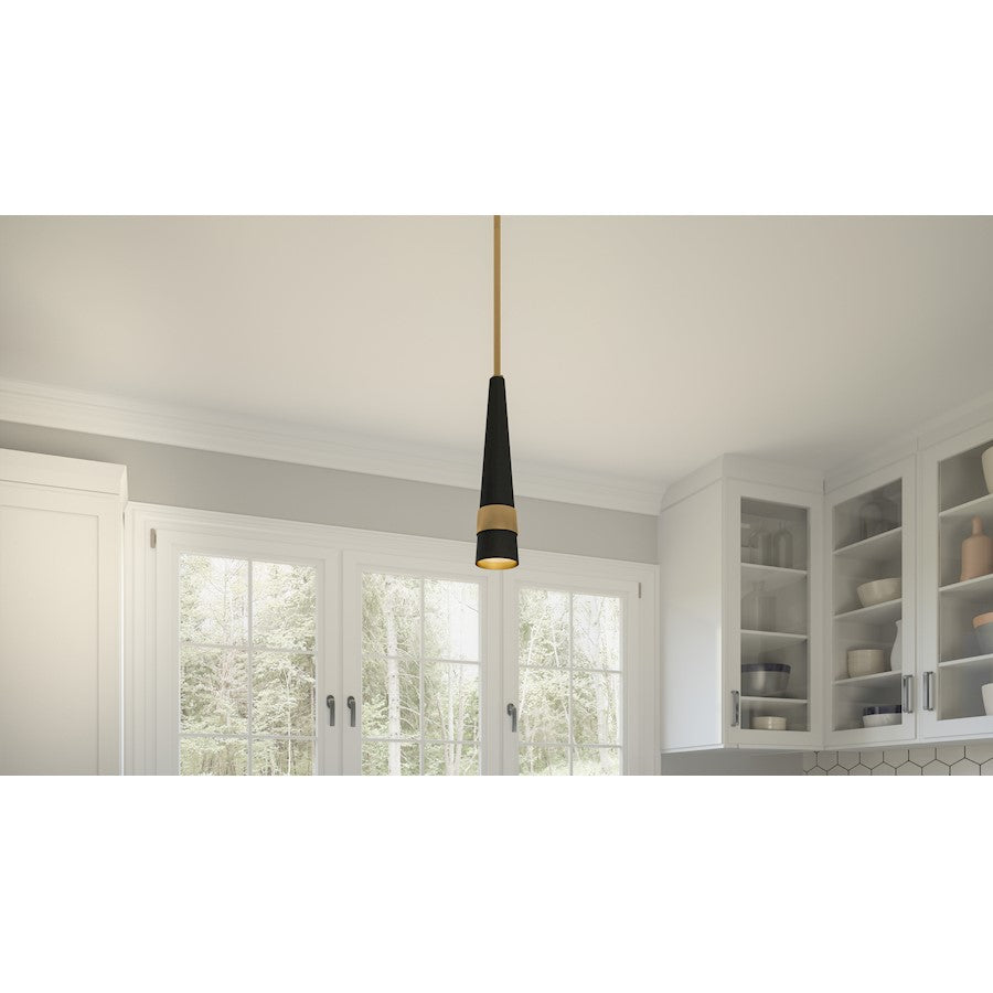 Lennox LED Mini Pendant, Weathered Brass