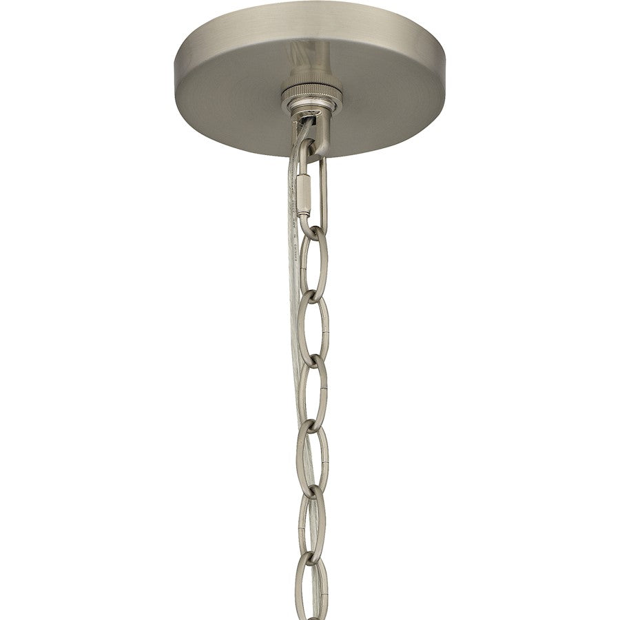 Laughlin 1 Light Mini Pendant, Brushed Nickel/Clear Seedy