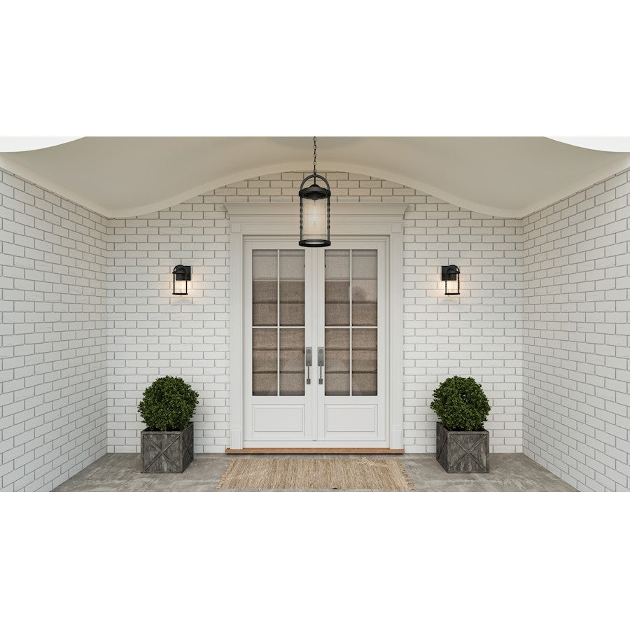 Quoizel Reece 1 Light 19" Outdoor Lantern, Earth Black/Clear Seedy - RCE1909EK