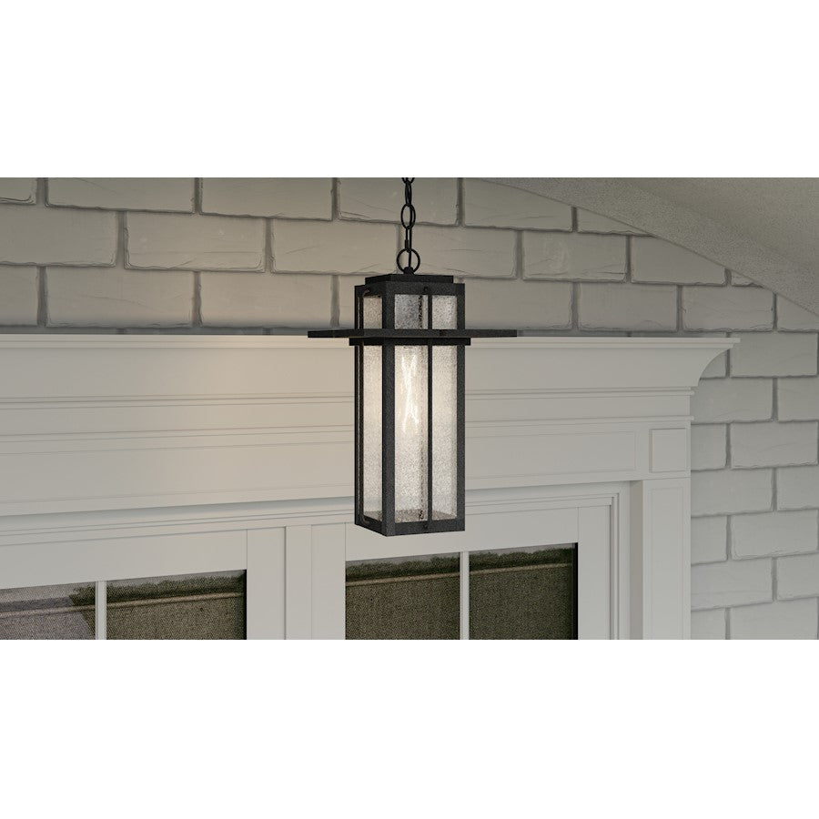 Randall 1 Light Outdoor Hanging Lantern, Mottled Black
