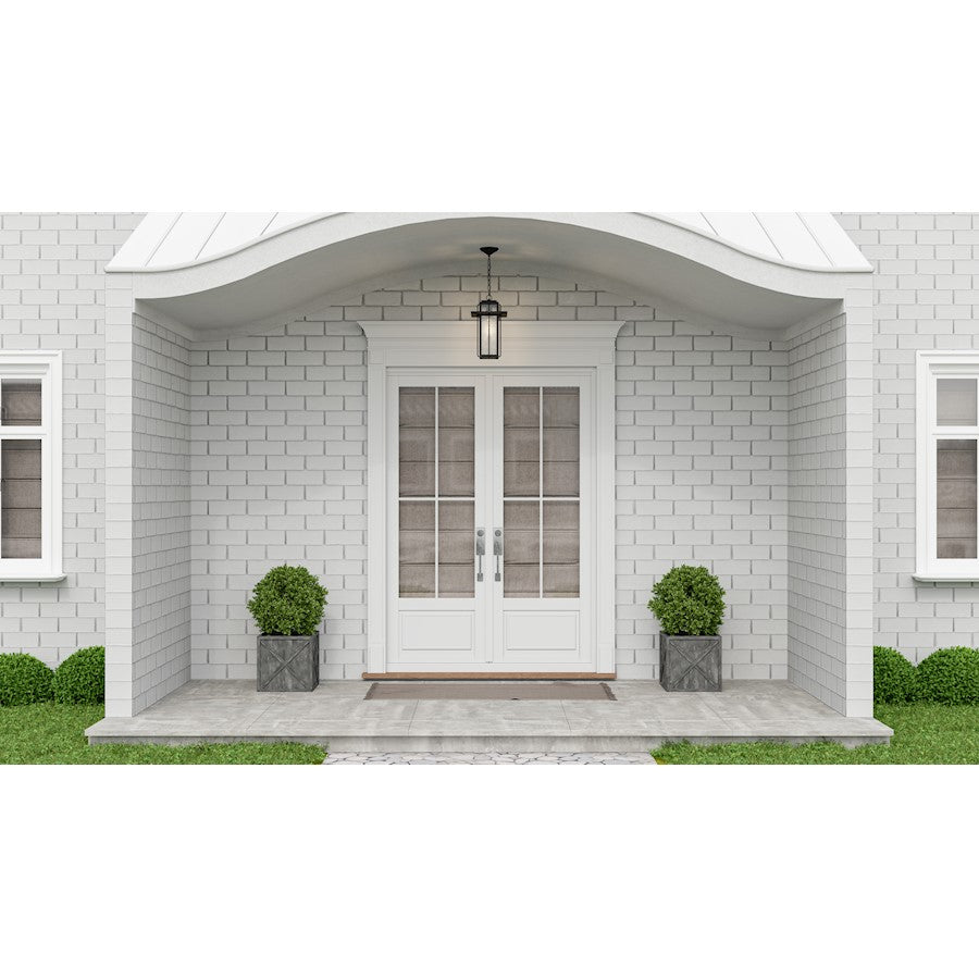 Randall 1 Light Outdoor Hanging Lantern, Mottled Black