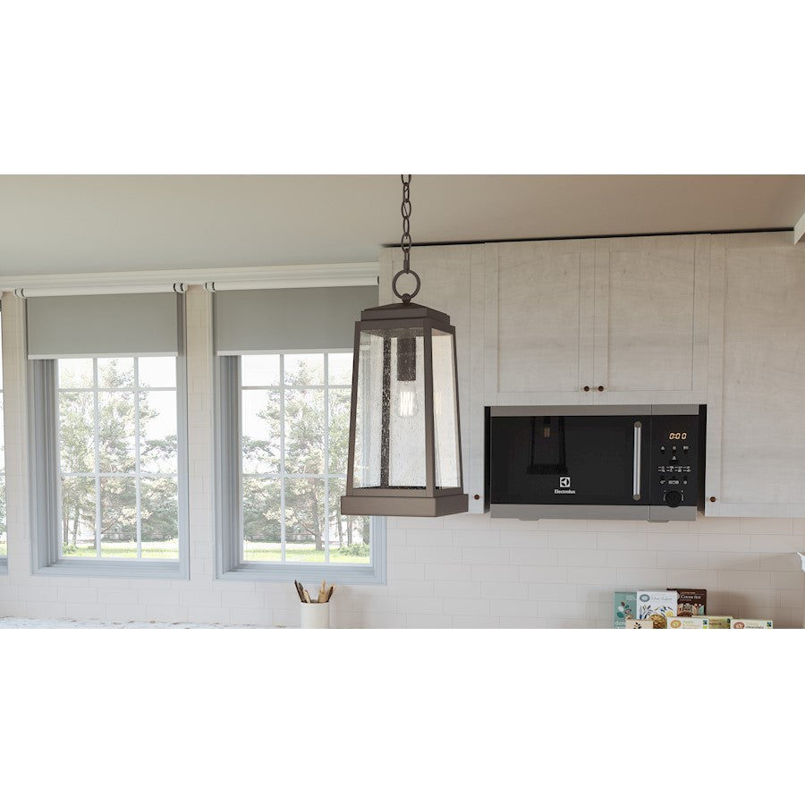 Ravenel 1 Light Mini Pendant, Bronze/Clear Seeded